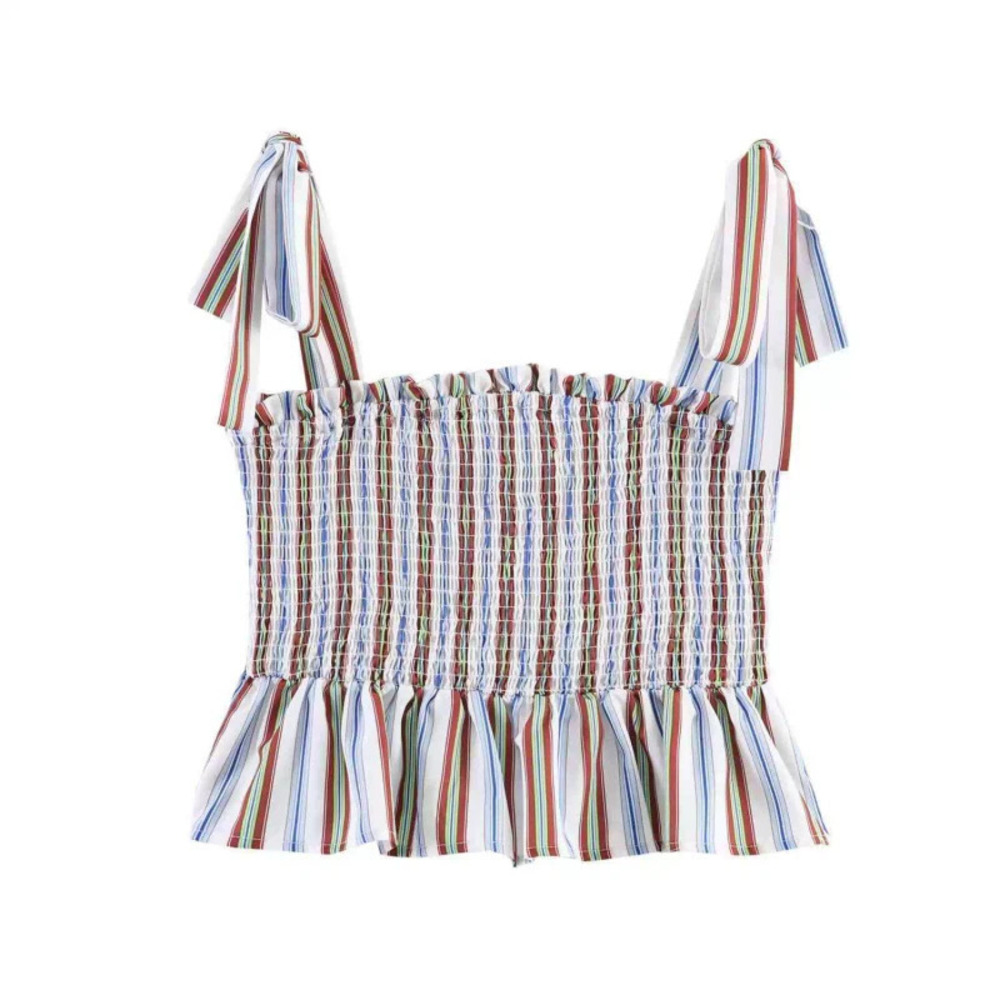 ZARA Sexy Summer Versatile Striped Honeycomb Camisole